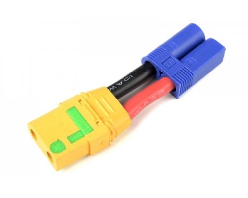 Power adapterkabel - EC-5 connector man. <=> XT-90 AS \"Anti-Spark\" connector vrouw. - 10AWG Siliconen-kabel - 1 st